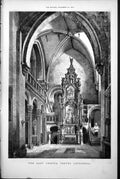 Original Old Antique Print Lady Chapel Treves Cathedral Altar 1884 Victorian