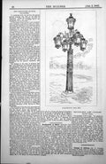 Antique Old Print Lamp-Standard Eaton Hall Panels Symbolic Arms Grosvenor 1885