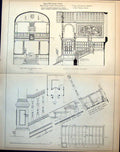 Antique Print Royal Academy Arts Architecture School Design Staircase 1885