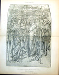 Old Print Damaged From Window South Choir Aisle Salisbury Cathedral 1885 19th