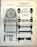 Old Westminster Abbey Interior Face South Wall Plans Elevation 1885Victorian