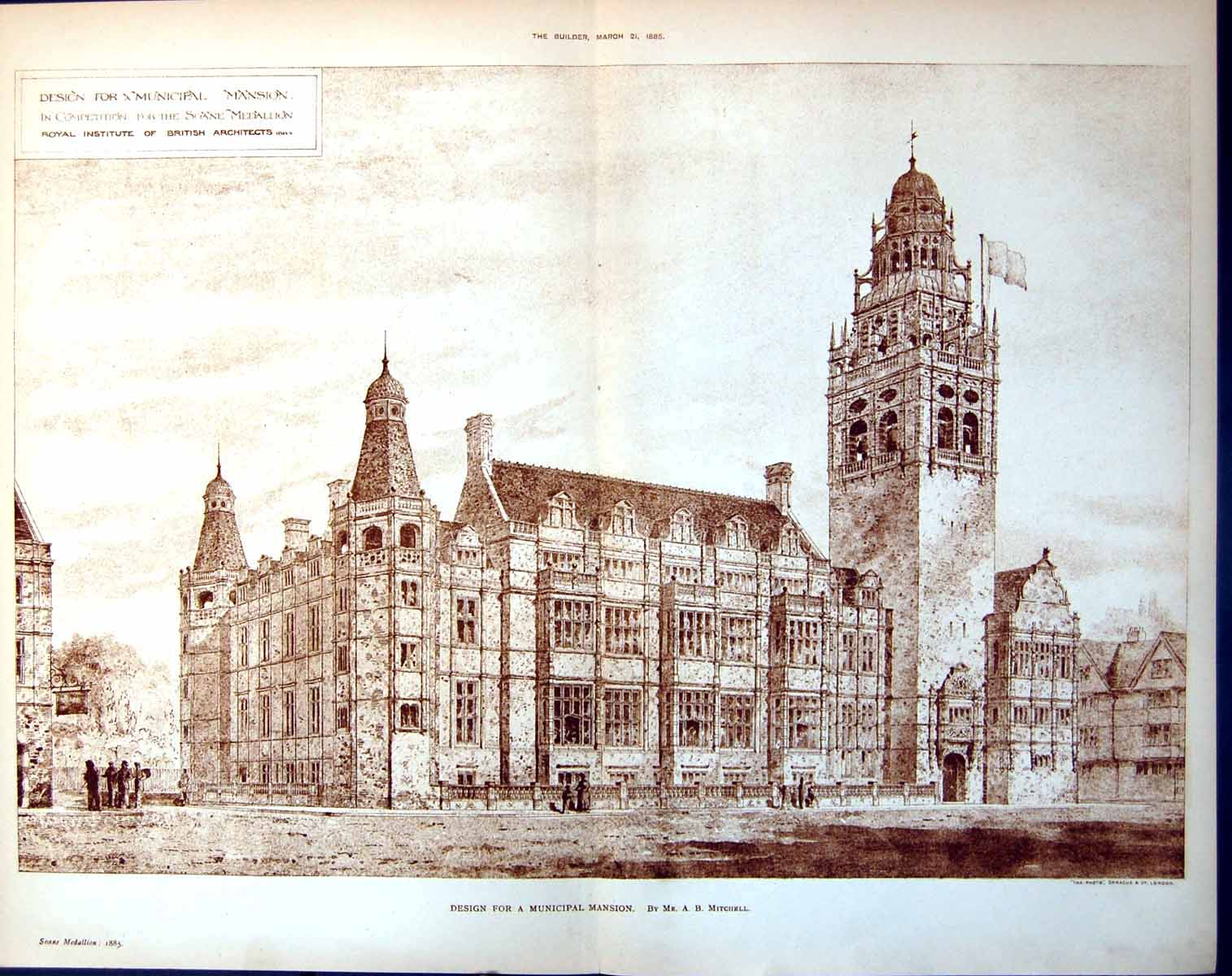Old Design For Municipal Mansion Ab Mitchell Competition Sloane 1885Victorian
