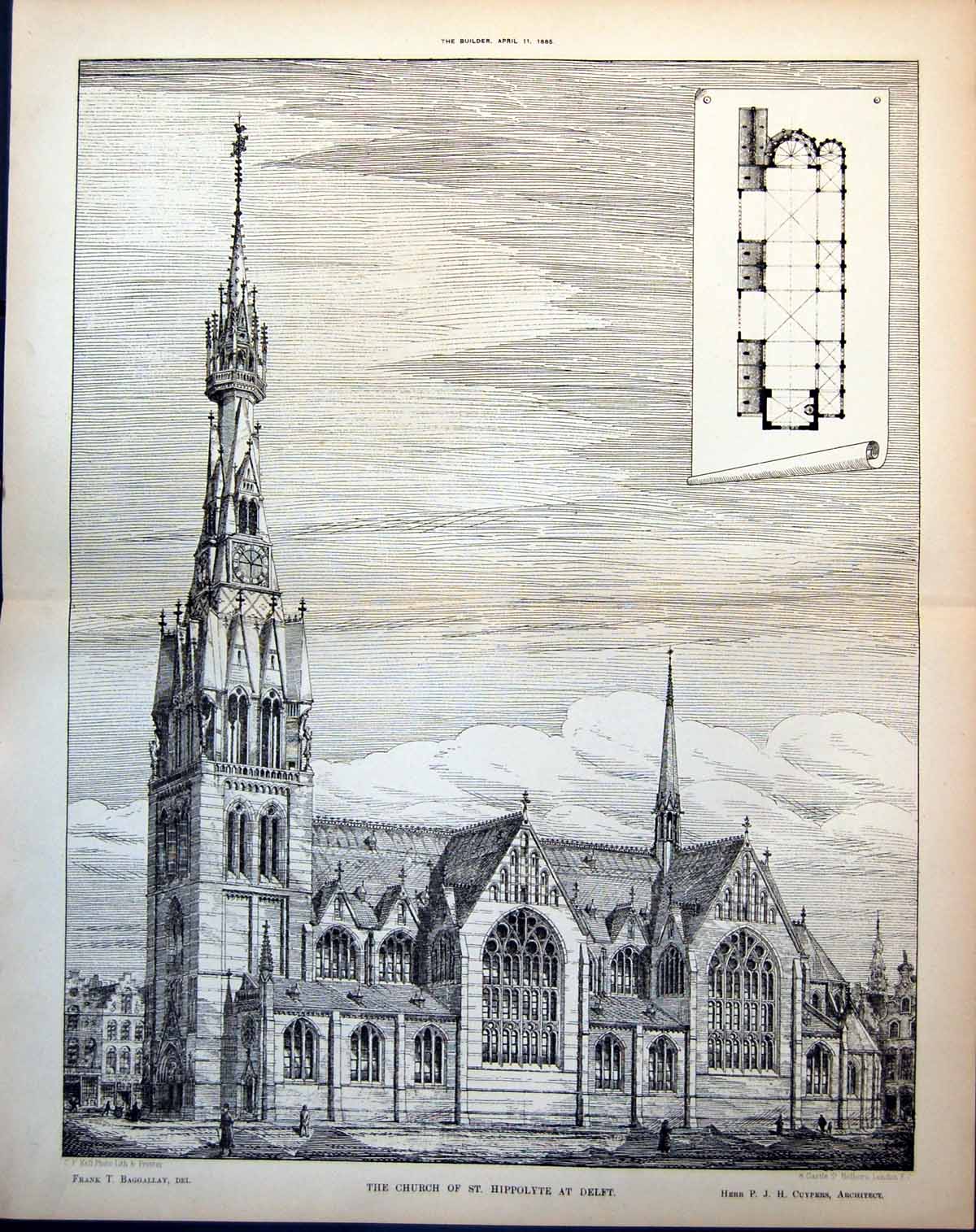 Old Church St. Hippolyte Delft Herr Pjh Cuypers Arch Perspective 1885 19th