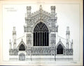 Antique Old Print Chester Cathedral Proposed Restoration South Transept 1885