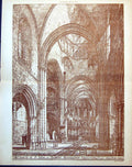 Antique Print Curch St. John Ye Baptist Kensington Interior Looking E 1885