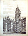 Old Competition Design For New Admiralty & War Offices Pj Marvin 1885 19th
