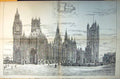 Antique Old Print Damaged Design For Completion The Houses Parliament 1885