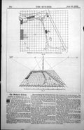 Antique Old Print Plan View Tennis Courts Cricket Pavilion Garden Raised 1885