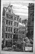 Antique Old Print No. 321 Strand House Shop To Be Erected Mrs S S Torrie 1885