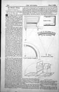Antique Old Print Descriptive Geometry Relating To Gallery Quadrant Plan 1885