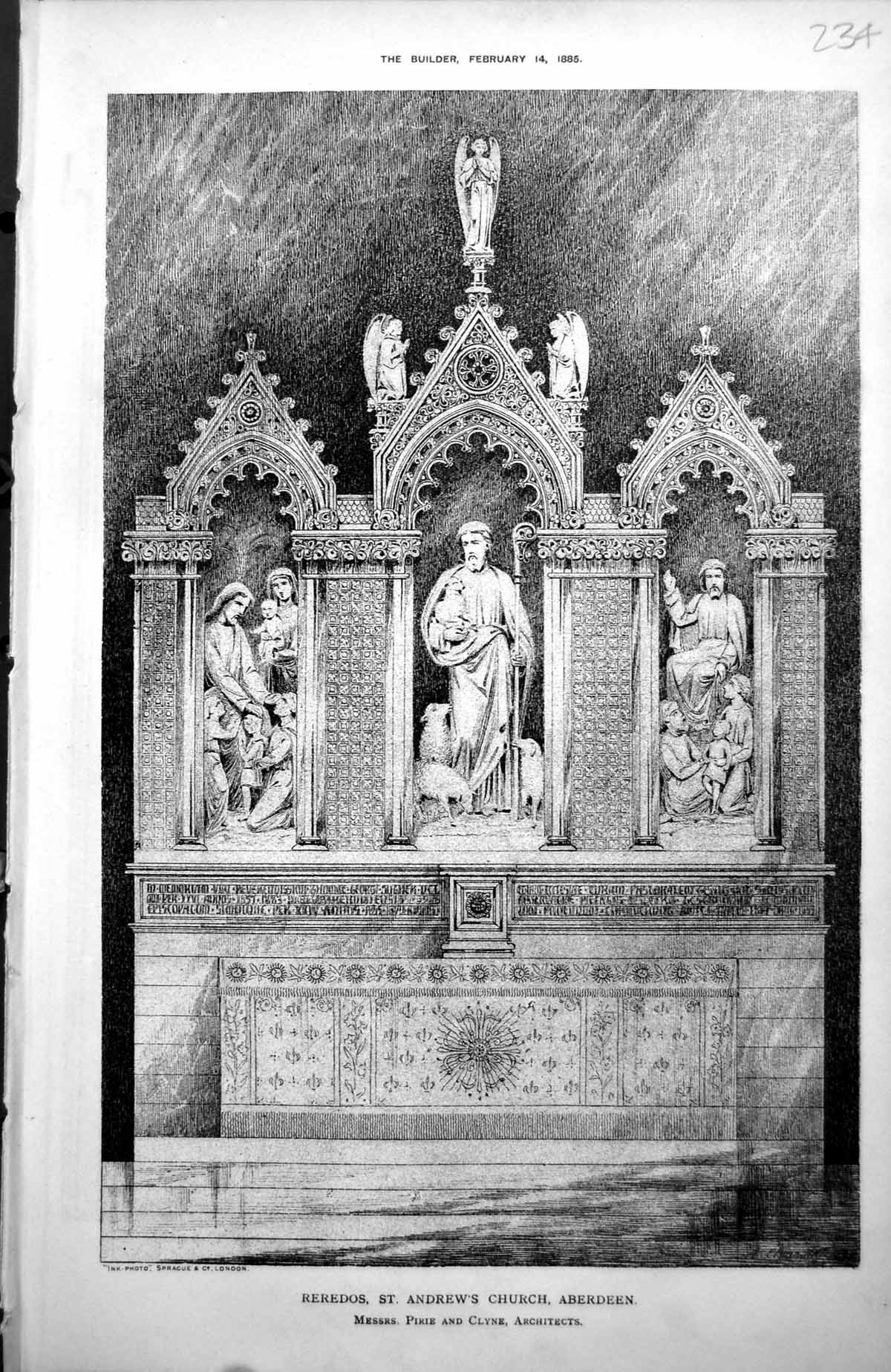 Old Reredos St. Andrew'S Church Aberdeen Pirie Clyne Architects 1885 Victorian