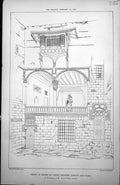 Old Antique Print Front House On Court Showing Mak'Ad After Prisse 1885 19th