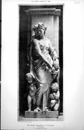 Original Old Antique Print Sculpture Magasins Du emps Paris M Chapu Autumn 1885