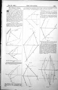 Antique Print Descriptive Geometry Changes Projection Planes Diagrams 1885