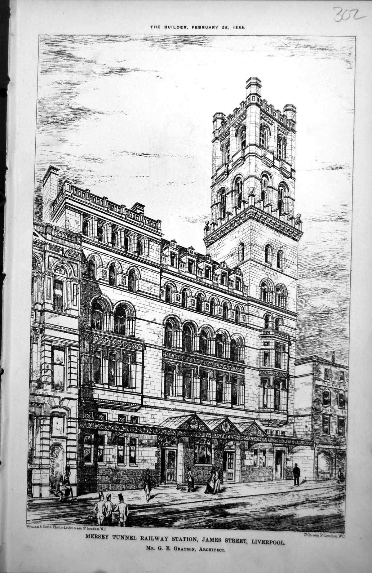 Old Mersey Tunnel Railway Station James St Liverpool Ge Grayson 1885 Victorian