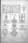 Antique Print Italian Fountains Vases Etc From Hypteronomachia Details 1885