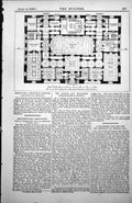 Antique Old Print Mr A A Cox'S Design For Municipal Mansion Ground Plan 1885