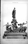 Antique Old Print National Monument For Place De La Nation Paris M Dalou 1885