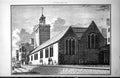 Original Old Antique Print London Churches All Hallows Elevation 1885 Victorian
