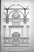 Antique Old Print Selected Design New Vestry Hall Chelsea Detail One Bay 1885