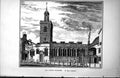 Original Old Antique Print London Churches St. Olave Southwark Elevation 1885