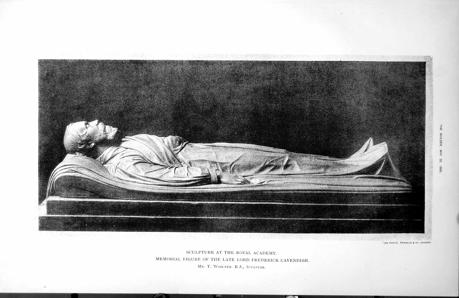 Old Sculpture At Royal Academy Memorial Figure Lord F Cavendish 1885 Victorian