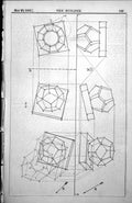 Old Print Complex Descriptive Geometry Shadow Slab Diagram Drawing 1885 19th