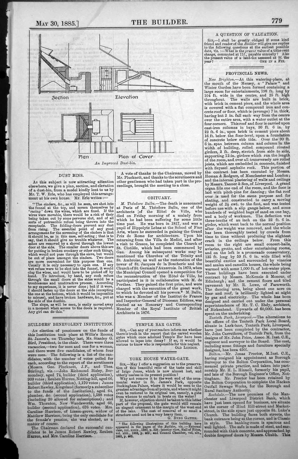 Old Improved Dust-Bin Descriptive Geometry Diagrams Curved Lines 1885 19th