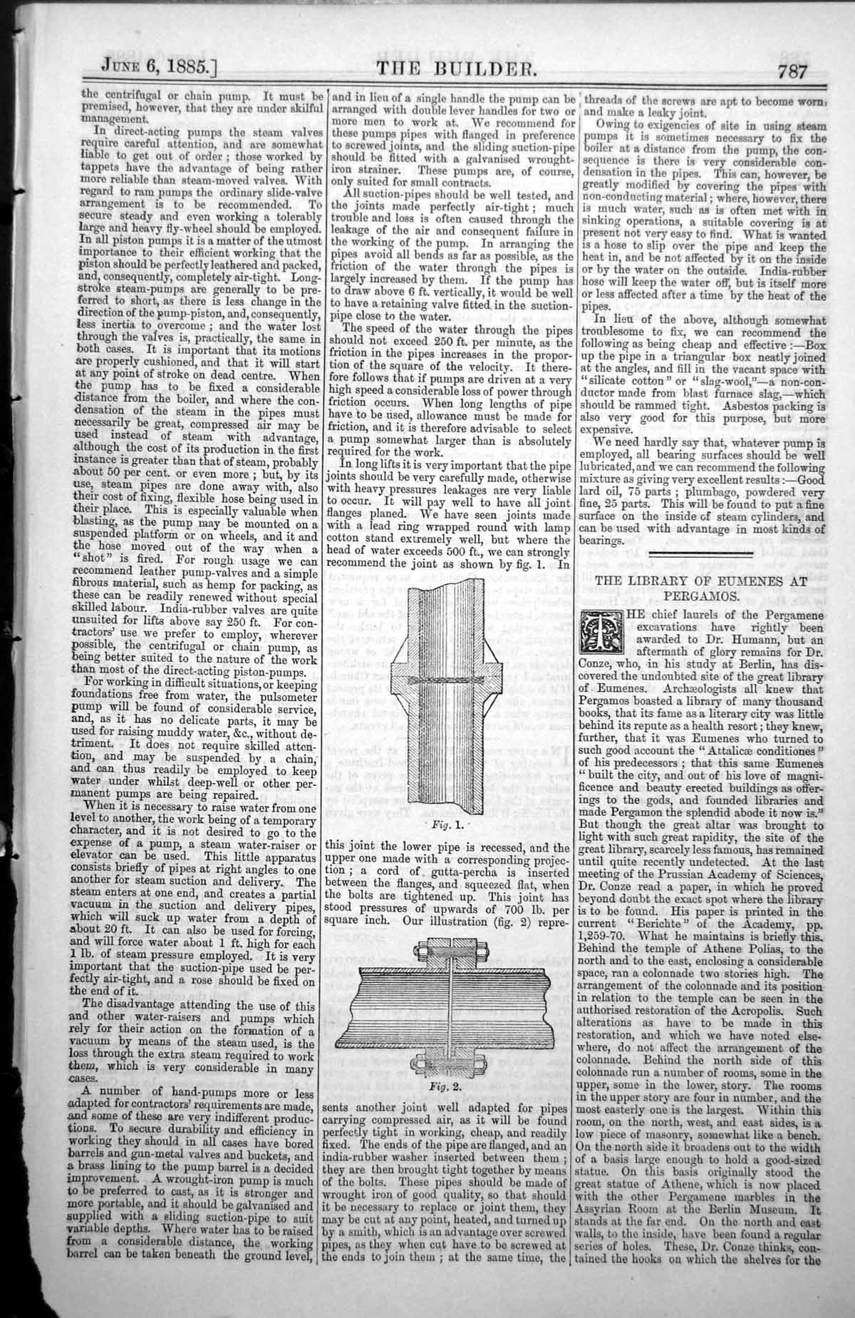 Old Pipe Joints For Long Lifts Water To Avoid Pressure Leakages 1885 Victorian