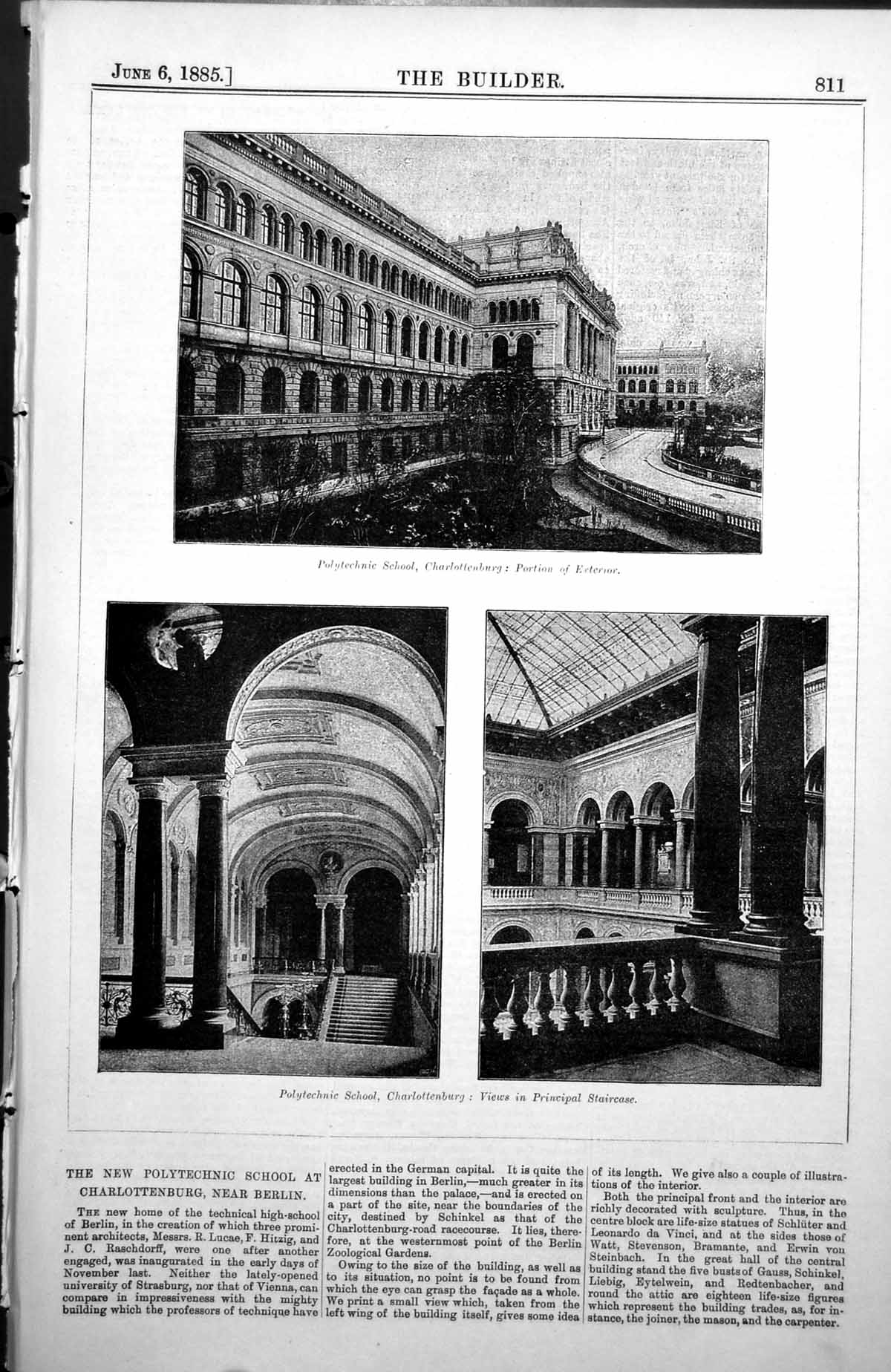 Old Polytechnic School Charlottenburg Exterior Principal Stairs 1885 Victorian
