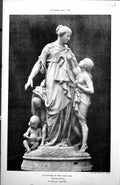 Antique Print Sculpture At Paris Salon Protection M Demaille Sculptor 1885 19th