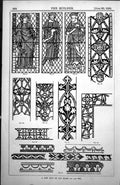 Antique Old Print Glass Stained Panels Religious Motifs Floral Stylised 1885