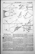 Antique Old Print Descriptive Geometry Finding Plane Tangent Cone Notes 1885
