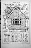 Antique Old Print Gable House Irpington Kent Elevation Details Mullions 1885