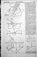 Antique Old Print Descriptive Geometry Diagrams Plans Planes Tangents 1885 19th