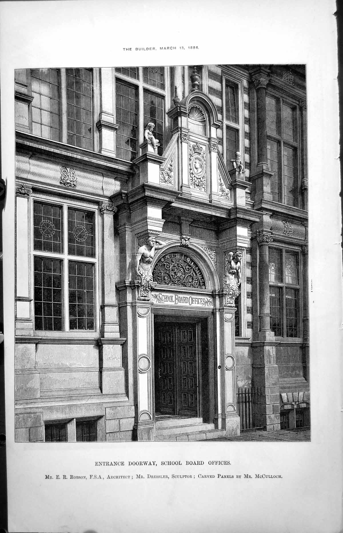 Old Entrance Doorway School Board Offices Robson Arch Dressler 1886Victorian