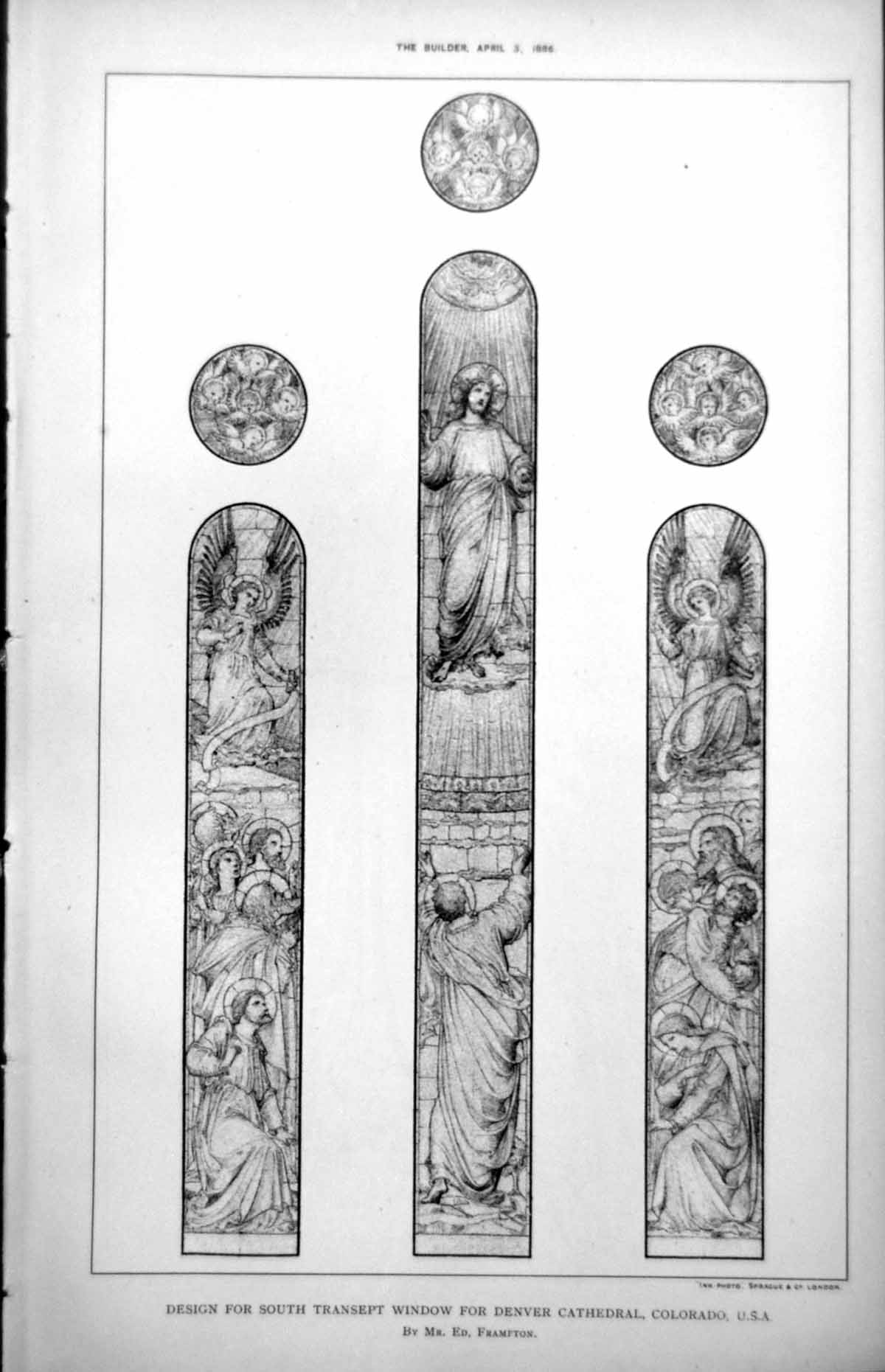 Old Design S Transept Window Denver Cathedral Colorado Frampton 1886Victorian