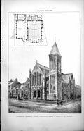 Antique Print Plan Bainbridge Memorial Chapel Newcastle S Oswald Arch 1886