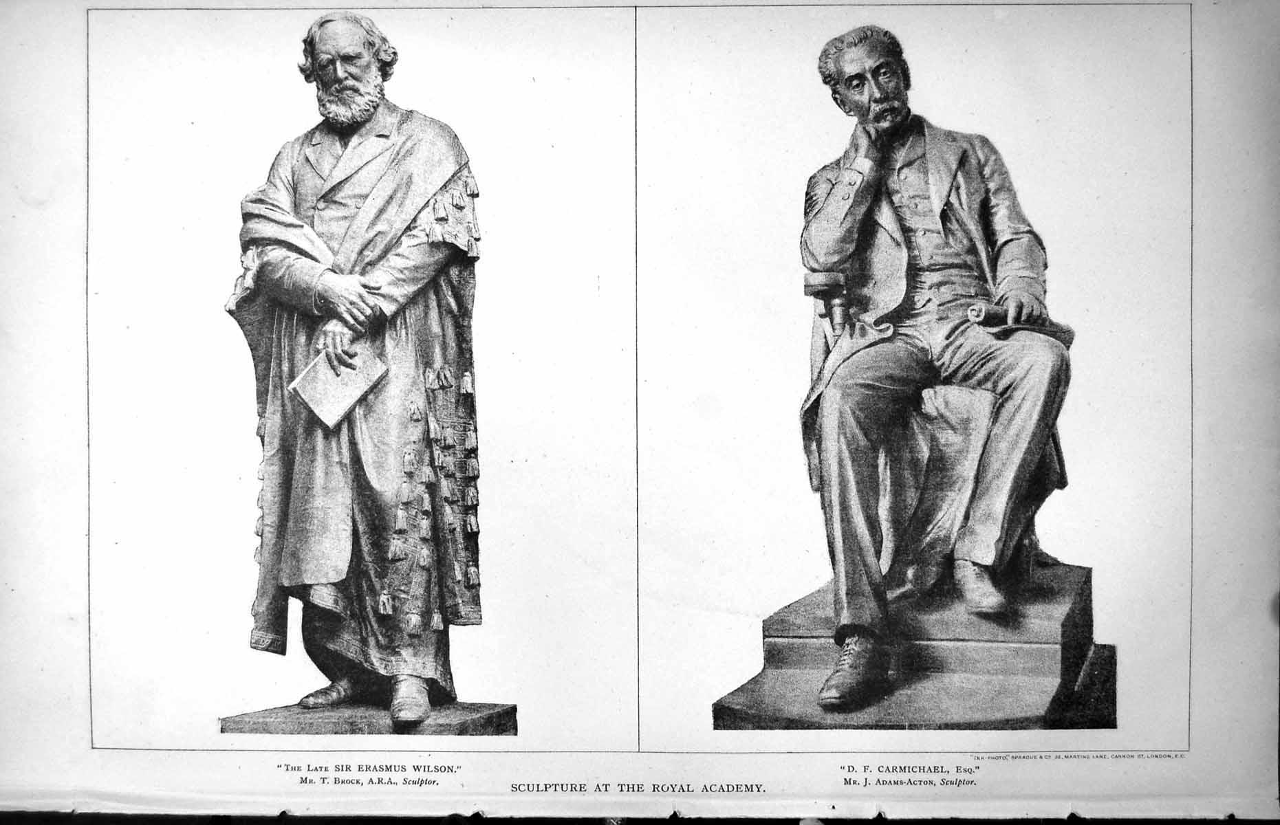 Old Sculptures R A Erasmus Wilson Brock D F Carmichael Adams Acton 1886 19th