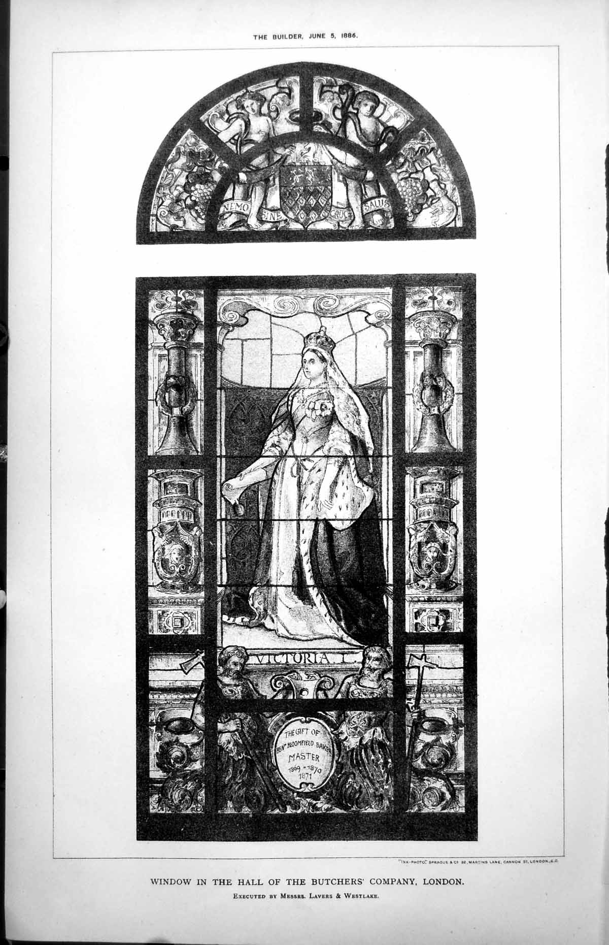 Old Window Hall Butchers Company London Lavers Westlake B Baker 1886Victorian