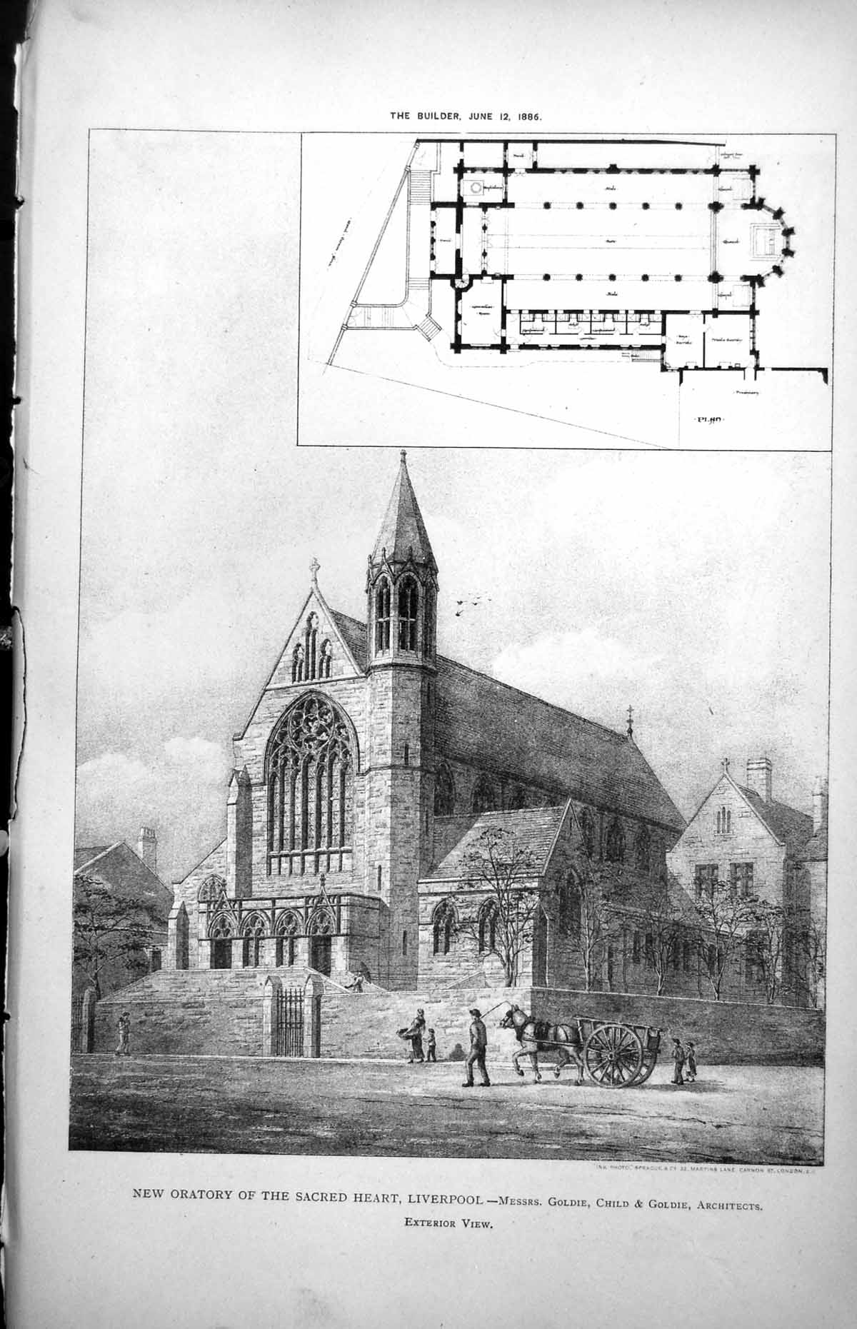 Old Plan Exterior New Oratory Sacred Heart Liverpool Gie Child 1886Victorian