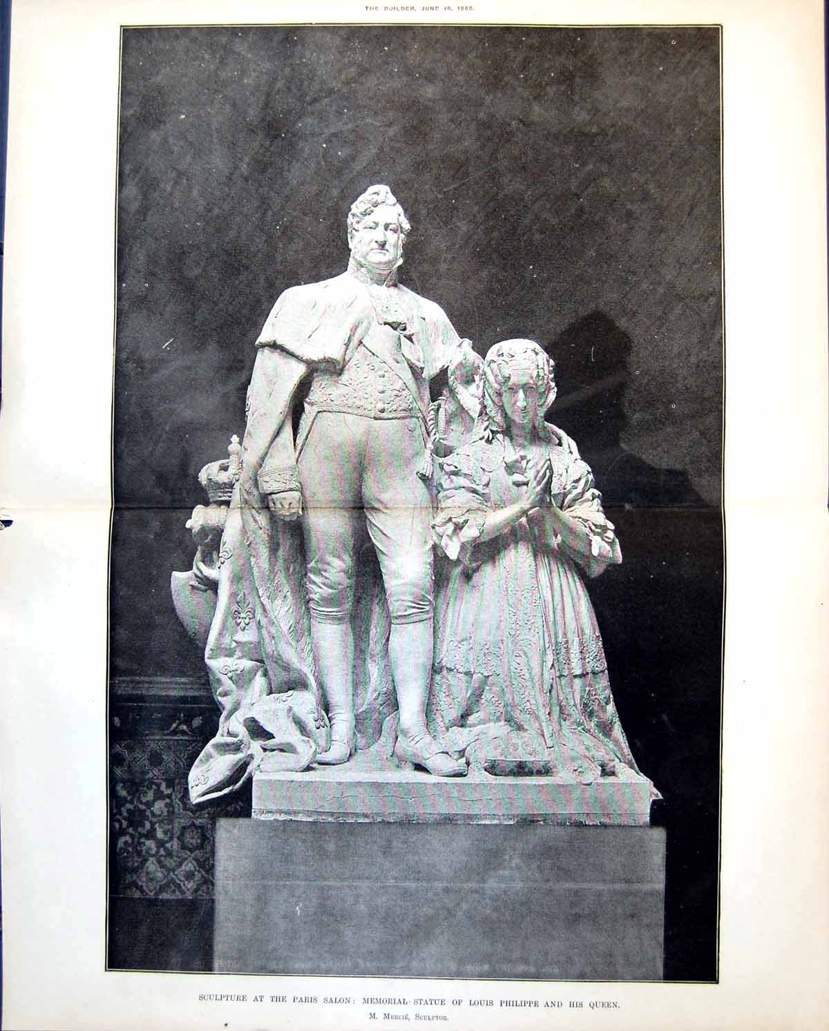 Print Sculpture Paris Salon Memorial Statue Louis Philippe Queen Mercie 1886 11