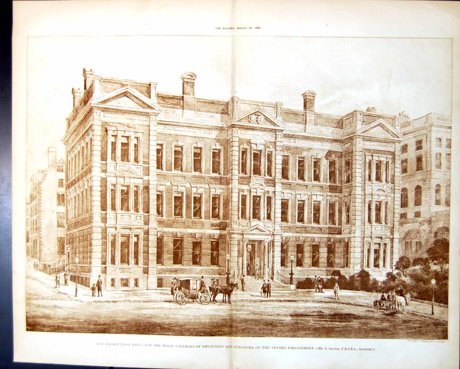 Old Examination Halls Royal College Physicians Surgeons Thames 1886 11 Victorian