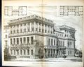 Old Print Design Town Mansion Plans Gerald Horsley R A GMedal Comp 1886 11 19th