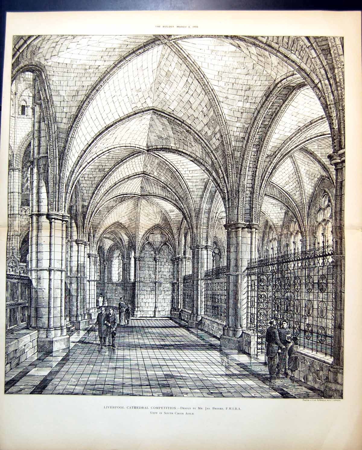 Old Liverpool Cathedral Competition J Brooks South Choir Aisle 1886 11 Victorian