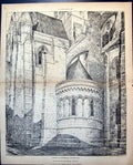 Old Print Liverpool Cathedral Competition J Brooks St Johns Chapel 1886 11 19th