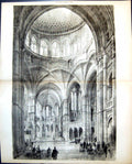 Antique Old Print Liverpool Cathedral Competition W Emerson Interior 1886 11