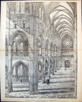 Old Print Liverpool Cathedral Competition J Brooks Interior Looking West 1886 11