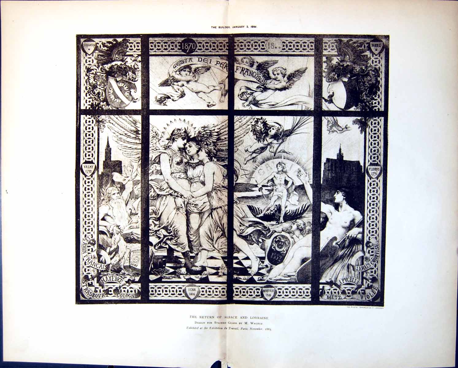 Old Return Alsace Lorraine Design Stained Glass M Wagrez Paris 1886 11 Victorian