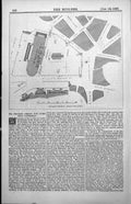 Old Antique Print Site Plan Liverpool Cathedral James Brooks Design 1886 19th